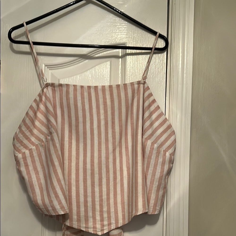 Striped Pink and White Women's Top
